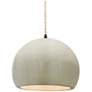 1_10"W White Crackle Frame Matte Black Globe Beige Twisted Cord LED Pend