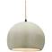 10"W White Crackle Frame Matte Black Globe Beige Twisted Cord LED Pend