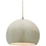 1_10"W White Crackle Frame Nickel Globe Beige Twisted Cord LED Pendant