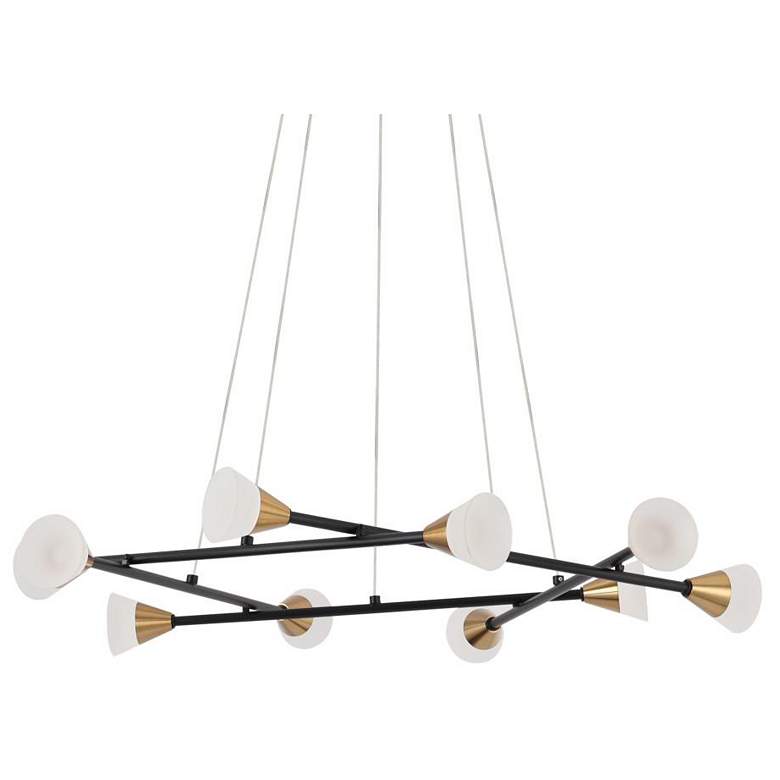 Image 1 10-LighMatte Black and Plating Brass Chandeliers LED