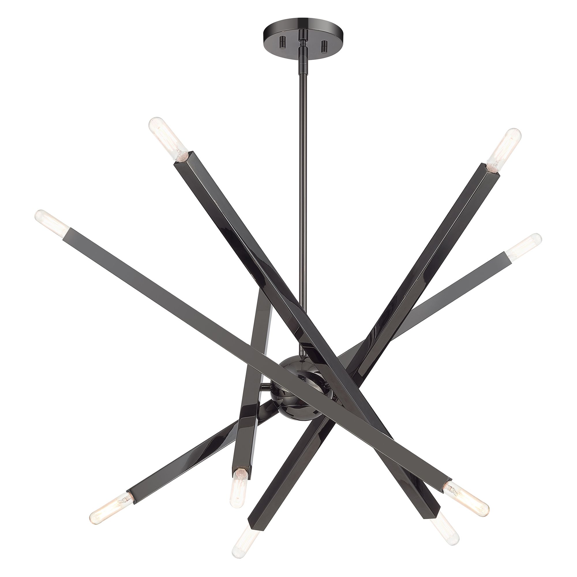 Image 5 10 Light Black Chrome Large Chandelier more views