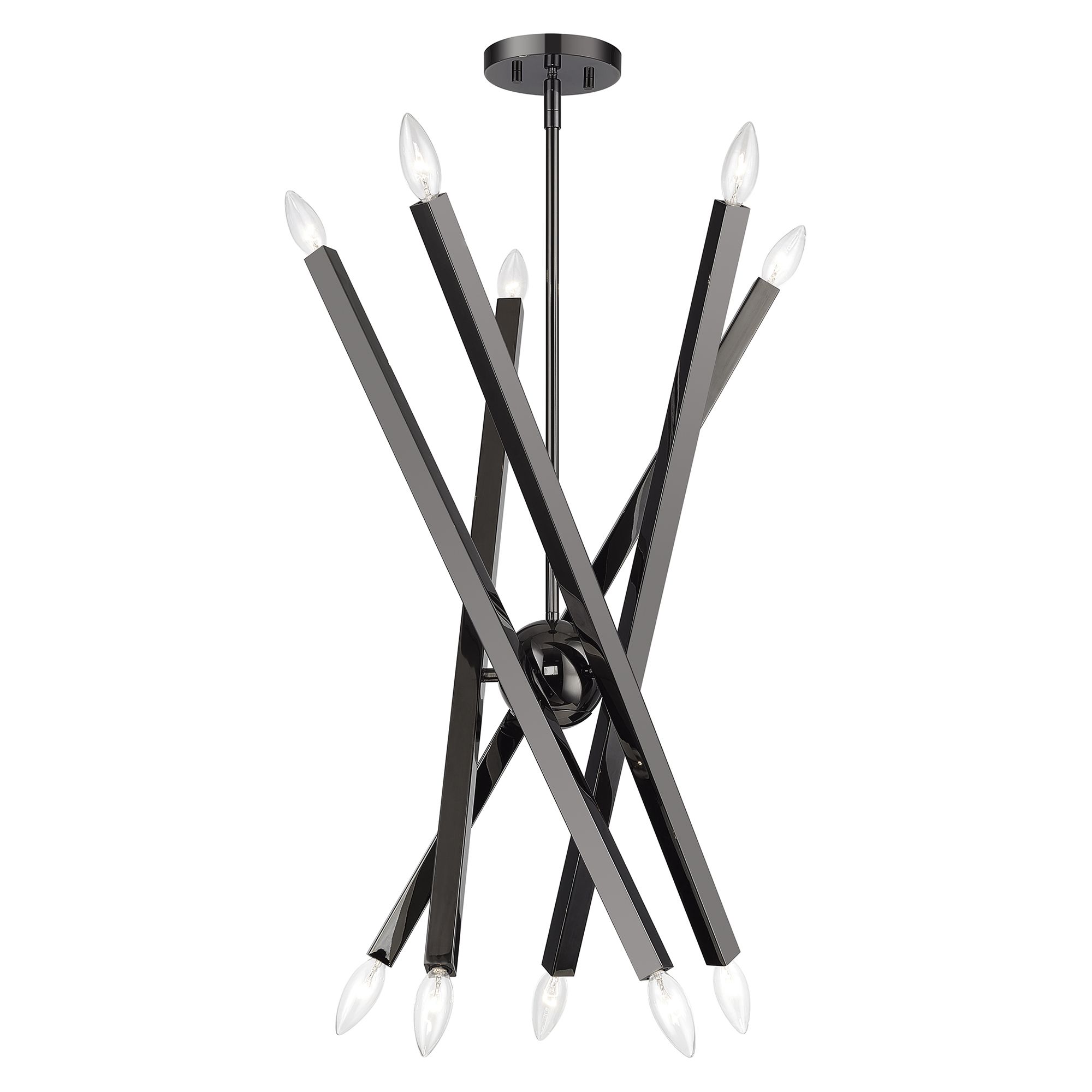 Image 6 10 Light Black Chrome Large Chandelier more views