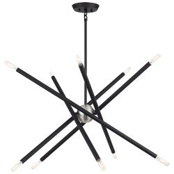 10 Light Black Medium Chandelier