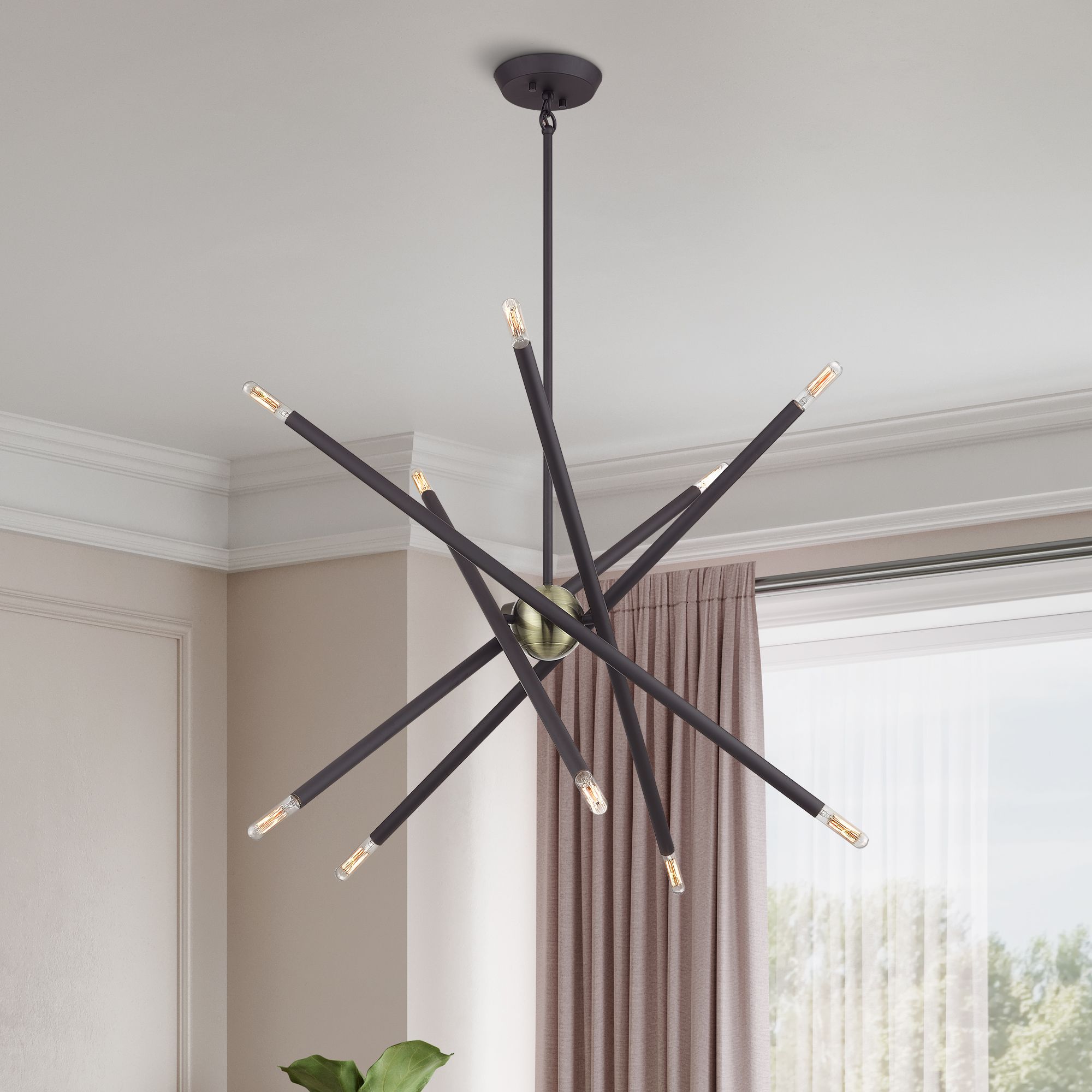 10 Light Bronze Medium Chandelier