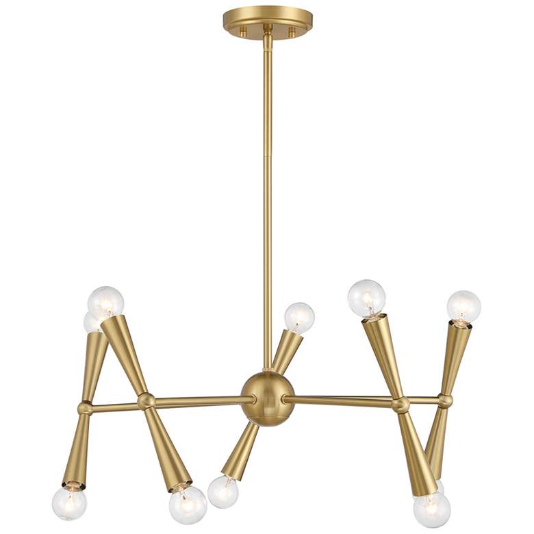 Image 1 10-Light Chandelier in Natural Brass