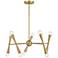 10-Light Chandelier in Natural Brass