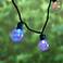 10 Light LED Color Changing Silver Tinsel Ball String Set