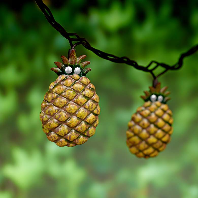 Image 1 10-Light Metal Pineapple Indoor/Outdoor String Light Set