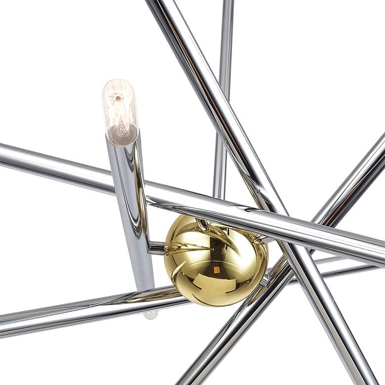 Image 7 10 Light Polished Chrome Chandelier with Polished Brass Finish Accents more views