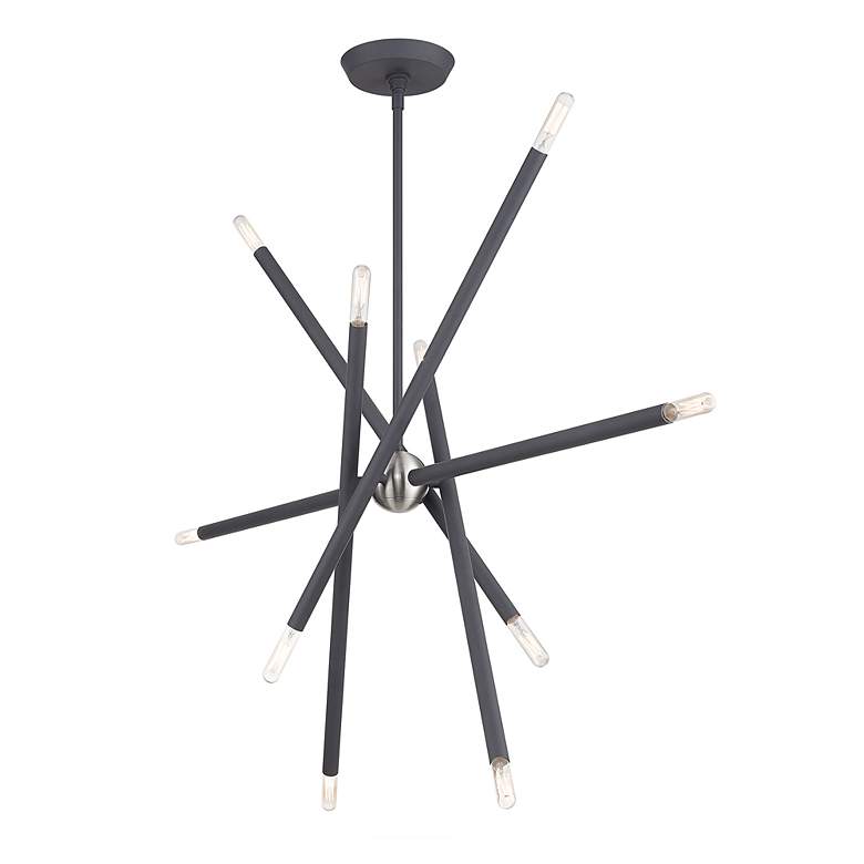Image 5 10 Light Scandinavian Gray Large Linear Chandelier more views