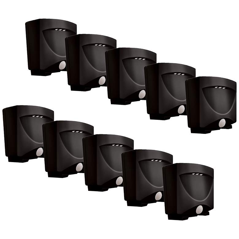 Image 1 10-Pack Dark Bronze Battery LED Outdoor Night Lights