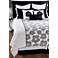 10-Piece Black and White Floral Filled King Bedding Set