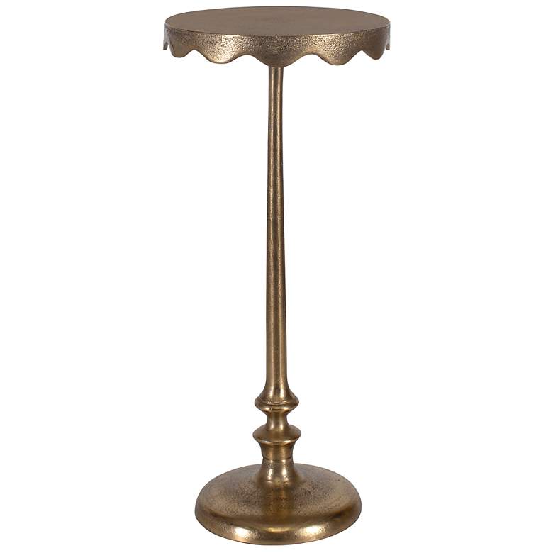 Image 5 10" Wide x 23 1/4" High Brass Metal Accent Table more views