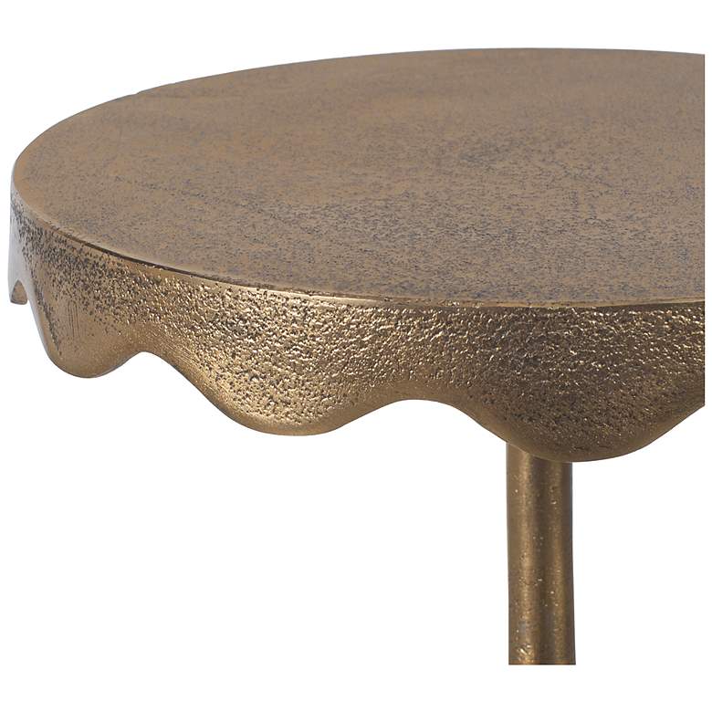 Image 6 10" Wide x 23 1/4" High Brass Metal Accent Table more views
