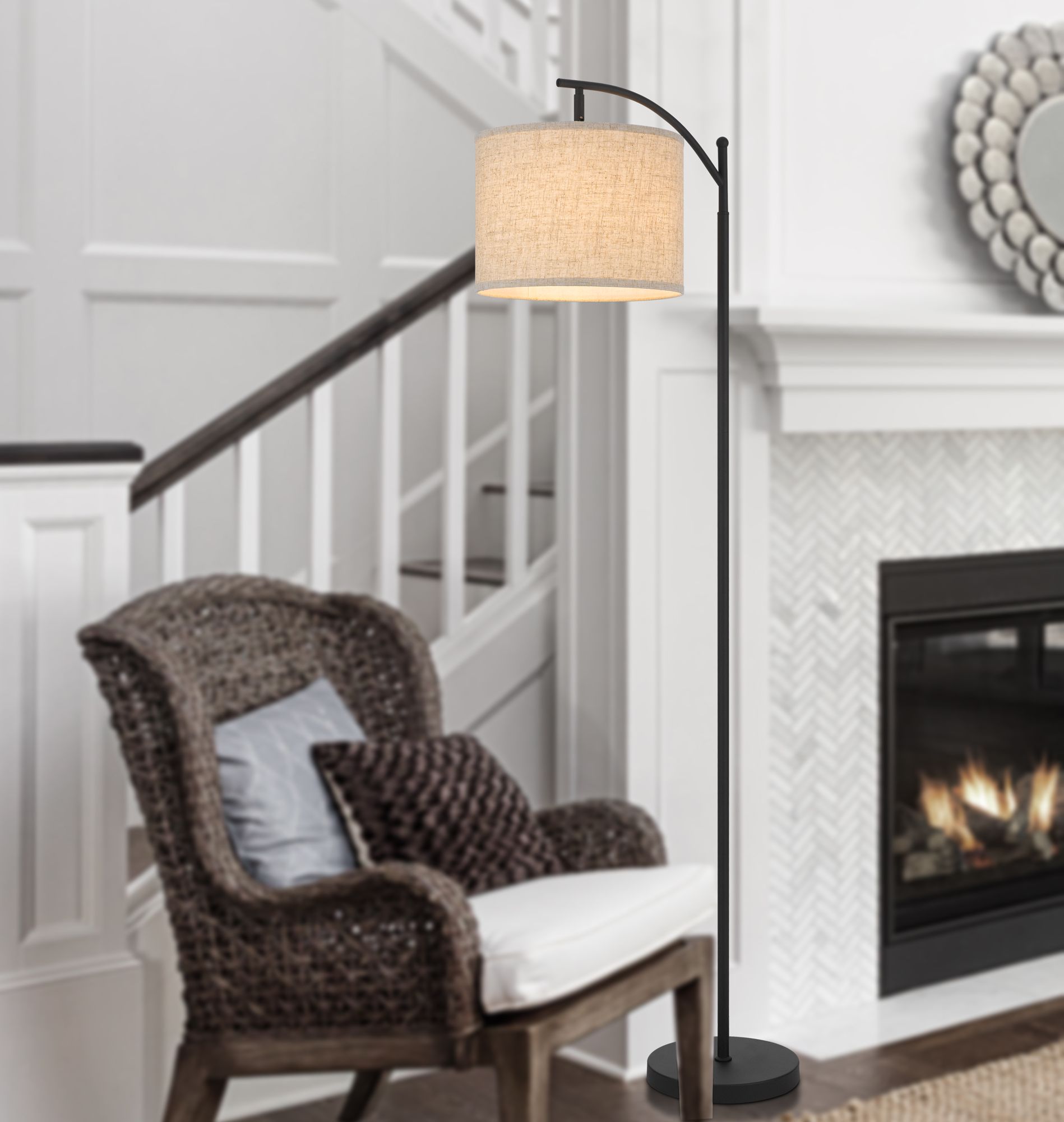 Image 7 100 Watt Graydon fishing rod floor Lamp with Adjustable Head more views