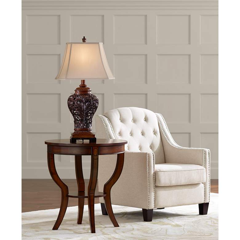 Image 1 Barnes and Ivy Leafwork 32 1/2" Rectangular Shade Traditional Lamp in scene
