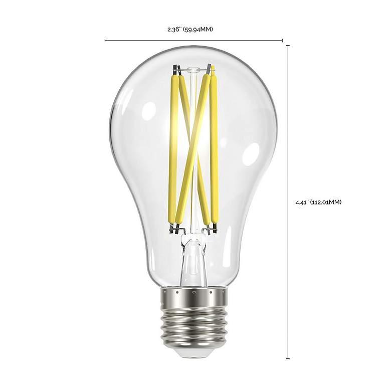 Image 2 100W Equivalent 12.5W 2700K Dimmable Standard Clear LED A19 Bulb by Satco more views