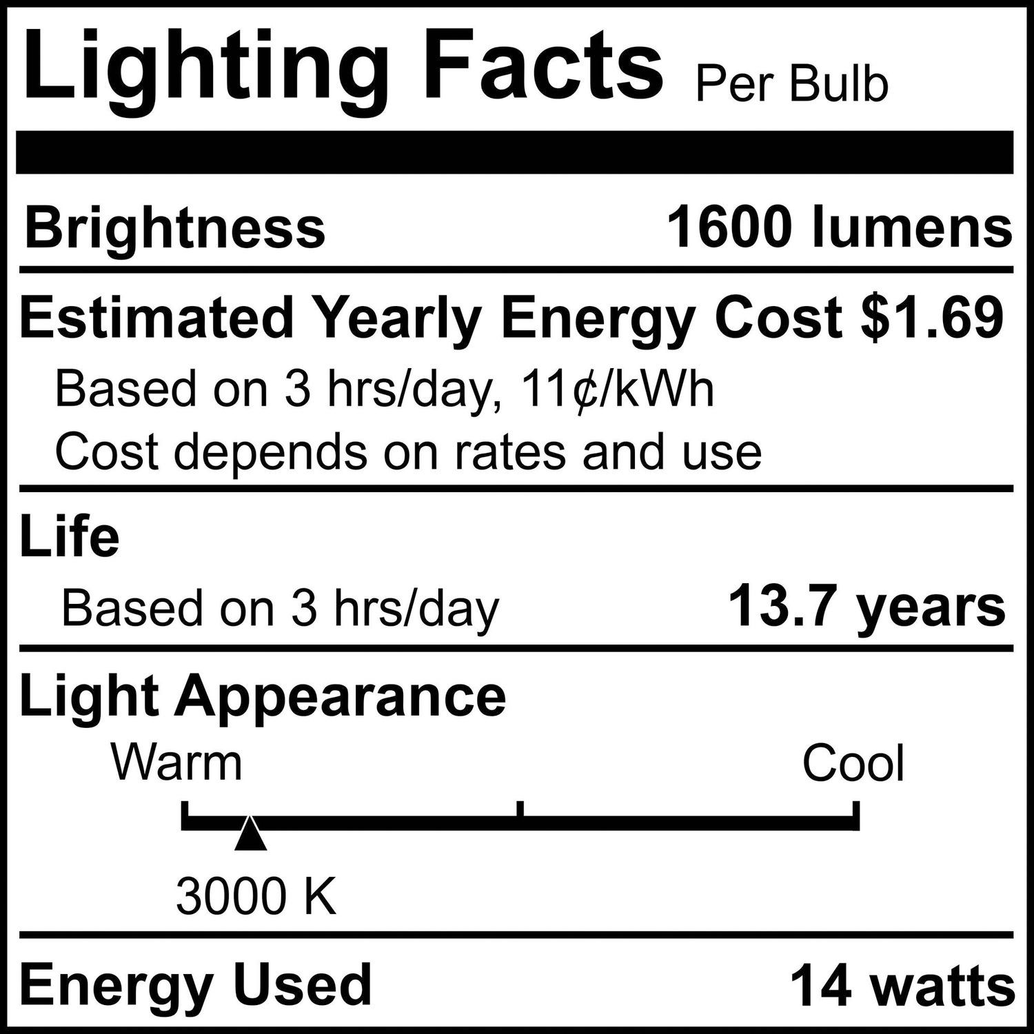 Image 5 100W Equivalent 14W LED Dimmable E26 3000K A19 Light Bulb by Bulbrite more views