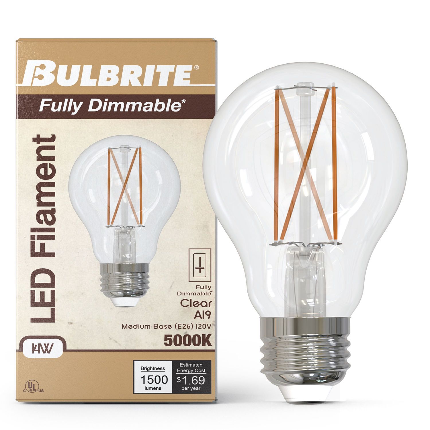 Image 2 100W Equivalent 14W LED Dimmable E26 5000K A19 Light Bulb by Bulbrite more views
