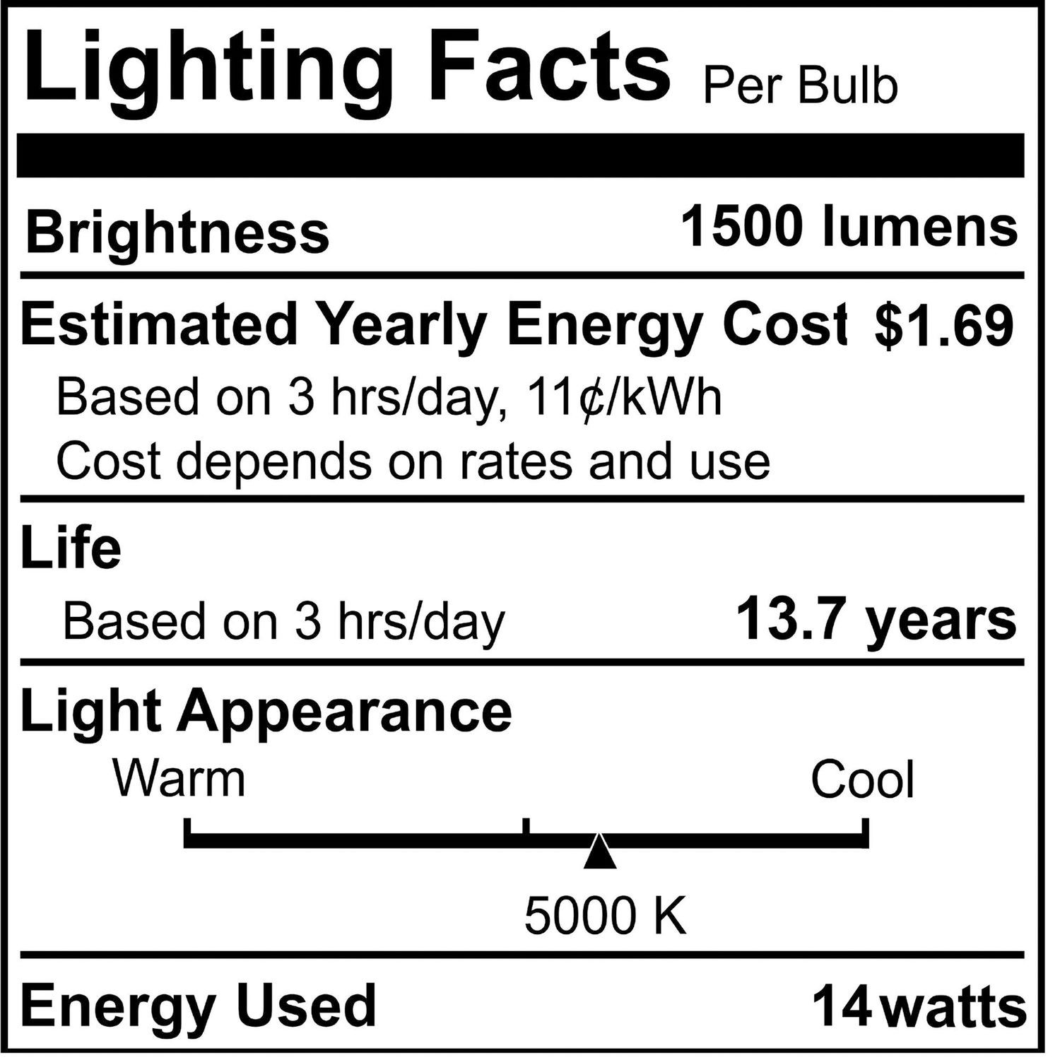 Image 5 100W Equivalent 14W LED Dimmable E26 5000K A19 Light Bulb by Bulbrite more views