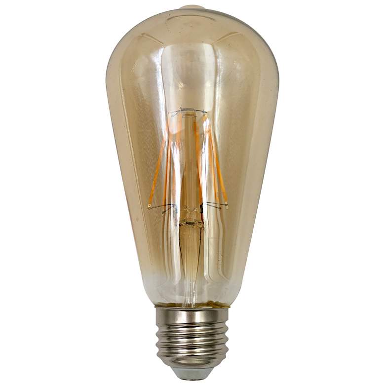 Image 1 100W Equivalent Amber 15W LED Dimmable Edison ST21 Bulb