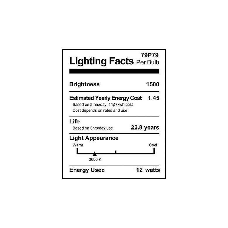 Image 2 100W Equivalent Clear 12W LED Dimmable E26 Bulb Set of 2 by Tesler more views