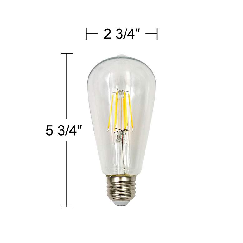 Image 3 100W Equivalent Clear 12W LED Dimmable Edison ST21 Bulb by Tesler more views