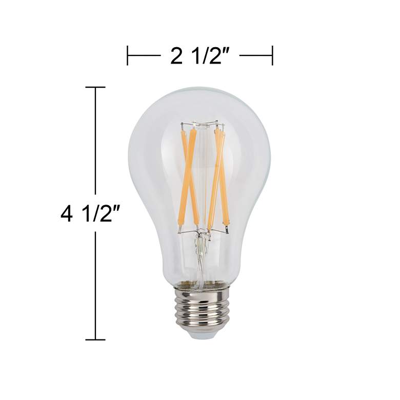 Image 3 100W Equivalent Clear 12W LED Dimmable Standard Base Bulb by Tesler more views