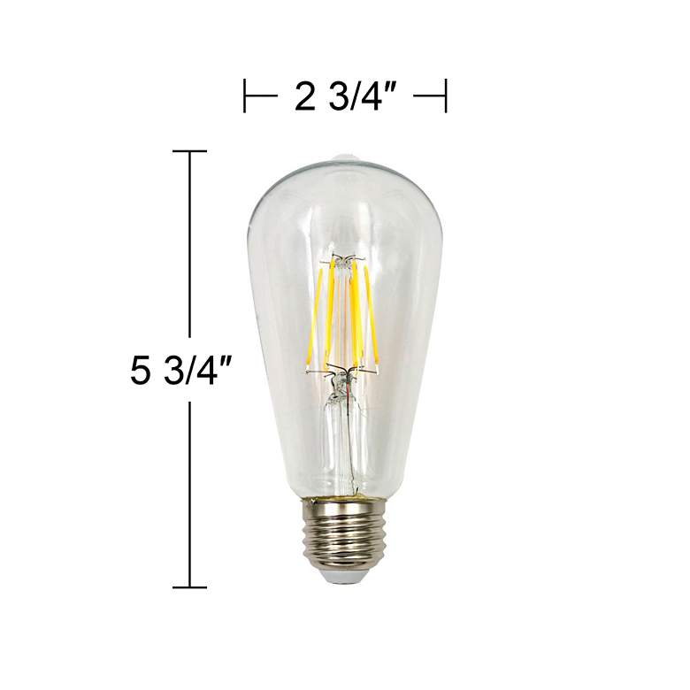 Image 4 100W Equivalent Clear 12W LED Dimmable Standard ST21 2-Pack more views