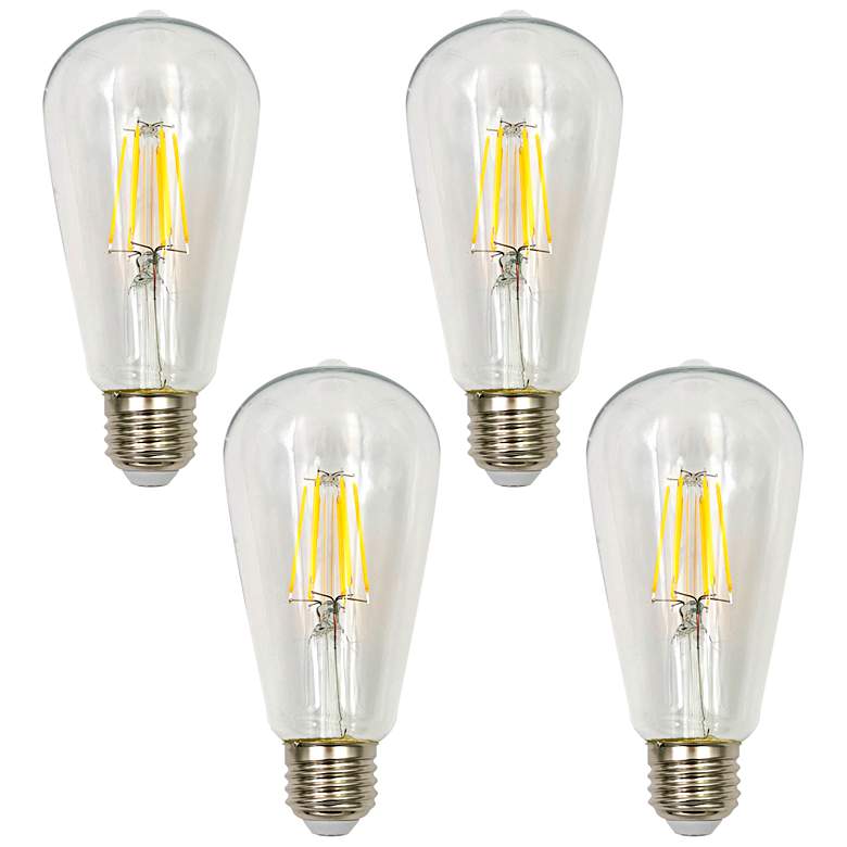 Image 1 100W Equivalent Clear 12W LED Dimmable Standard ST21 4-Pack by Tesler