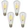 100W Equivalent Clear 12W LED Dimmable Standard ST21 4-Pack by Tesler