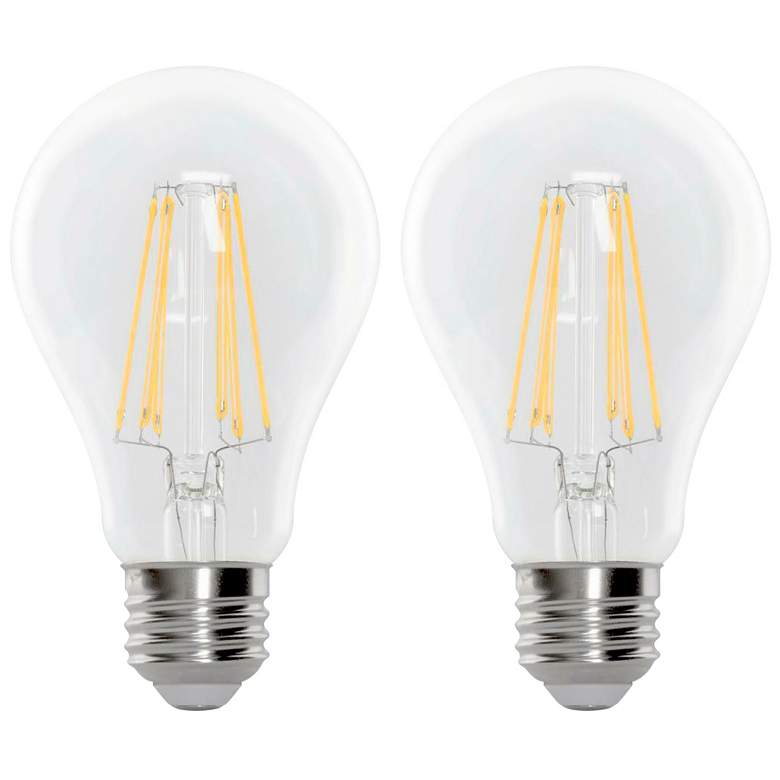 Image 1 100W Equivalent Clear 15W LED Dimmable A19 Filament Bulb 2-Pack