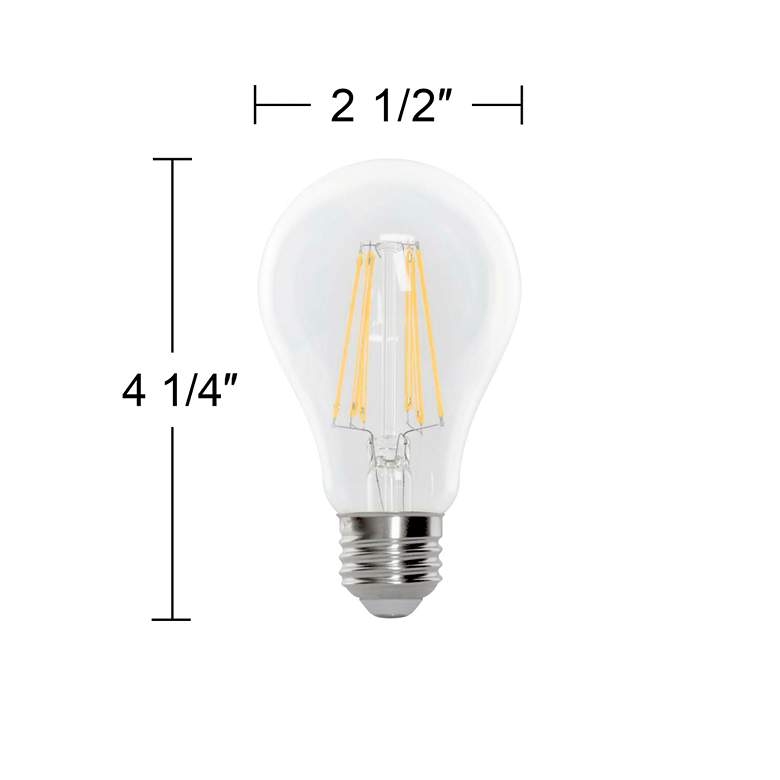 Image 2 100W Equivalent Clear 15W LED Dimmable A19 Filament Bulb 2-Pack more views