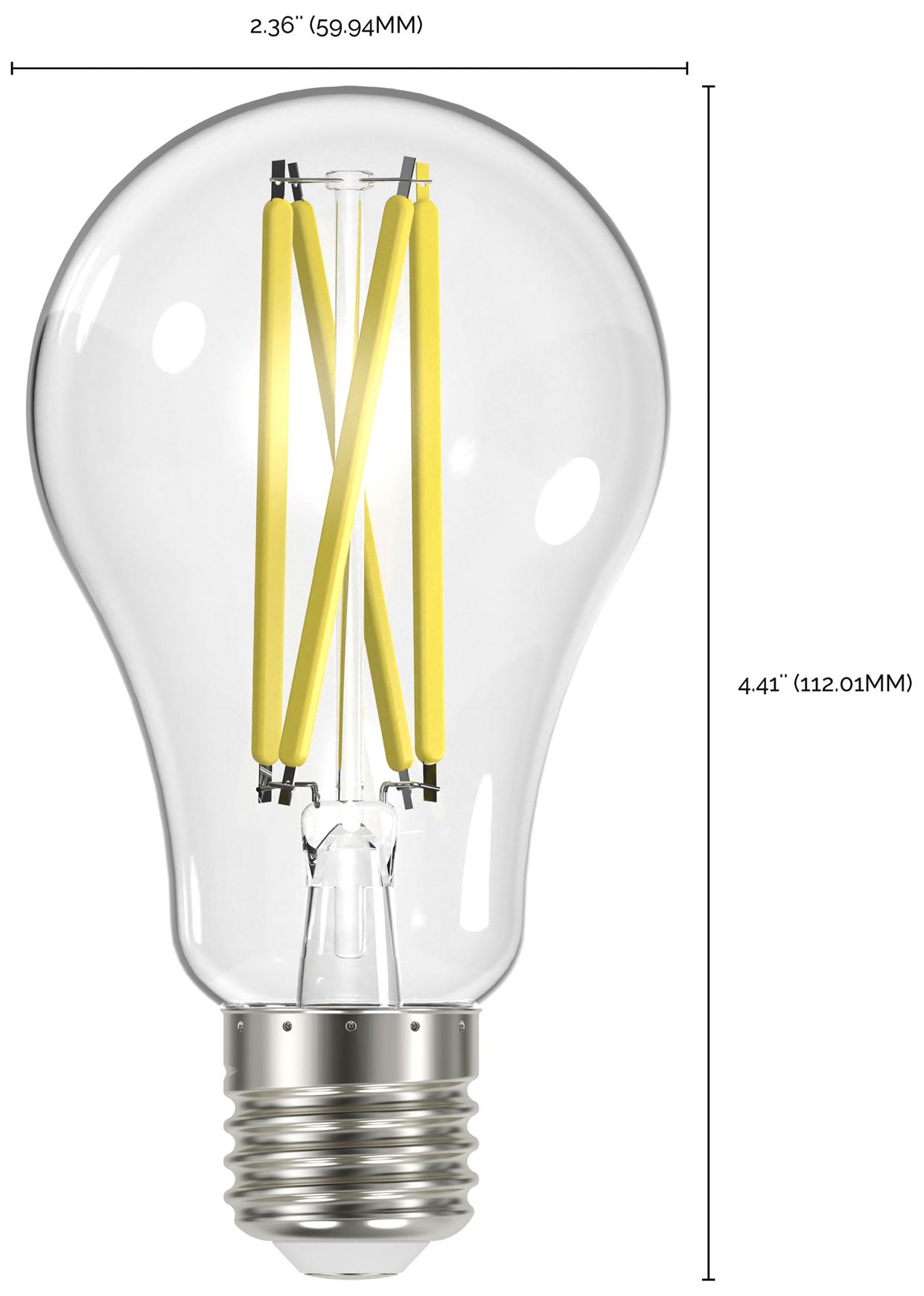 100W Equivalent Satco Clear 12.5W LED Dimmable E26 A19 6-Pack