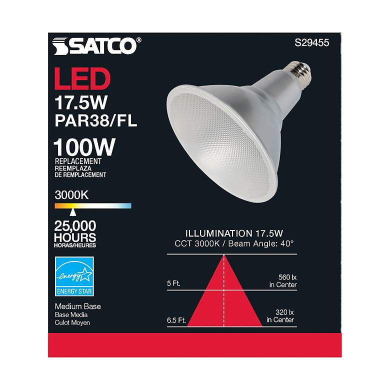 Image 6 100W Equivalent Satco Clear 17.5W LED Dimmable Standard Bulb more views
