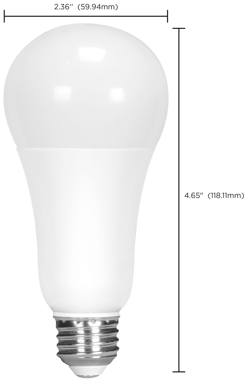 100W Equivalent Satco Frost 16.5W LED Dimmable Standard Bulb in scene