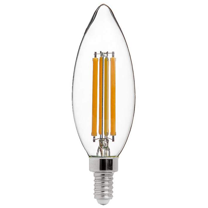100W Torpedo 8W LED Dimmable Filament Candelabra - | Lamps Plus