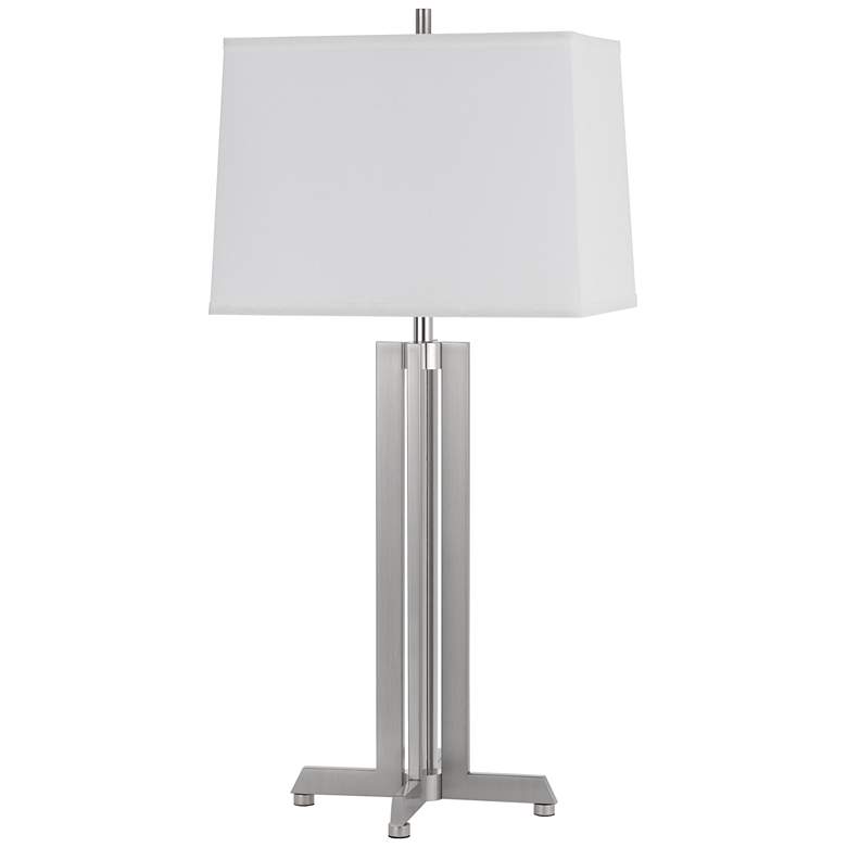 Image 1 100W Lakewood Metal Table Lamp with Rectangular Hardback Fabric Shade