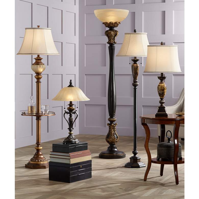 Image 1 Kathy Ireland Home Mulholland 30" Marble Finish Traditional Table Lamp in scene