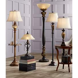 Image1 of Kathy Ireland Home Mulholland 30" Marble Finish Traditional Table Lamp in scene