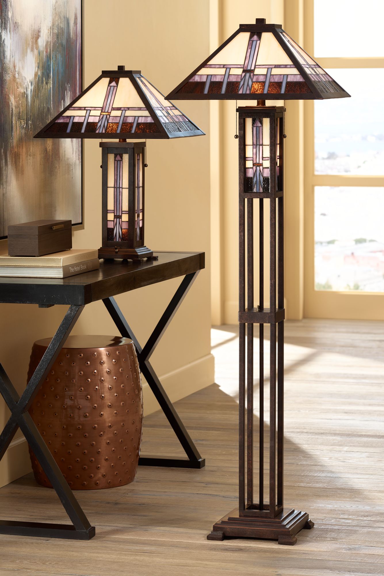 Mission floor shop lamp