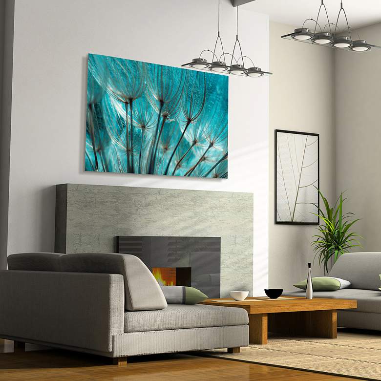 Image 1 Dandelion 48 inchW Free Floating Tempered Glass Graphic Wall Art in scene
