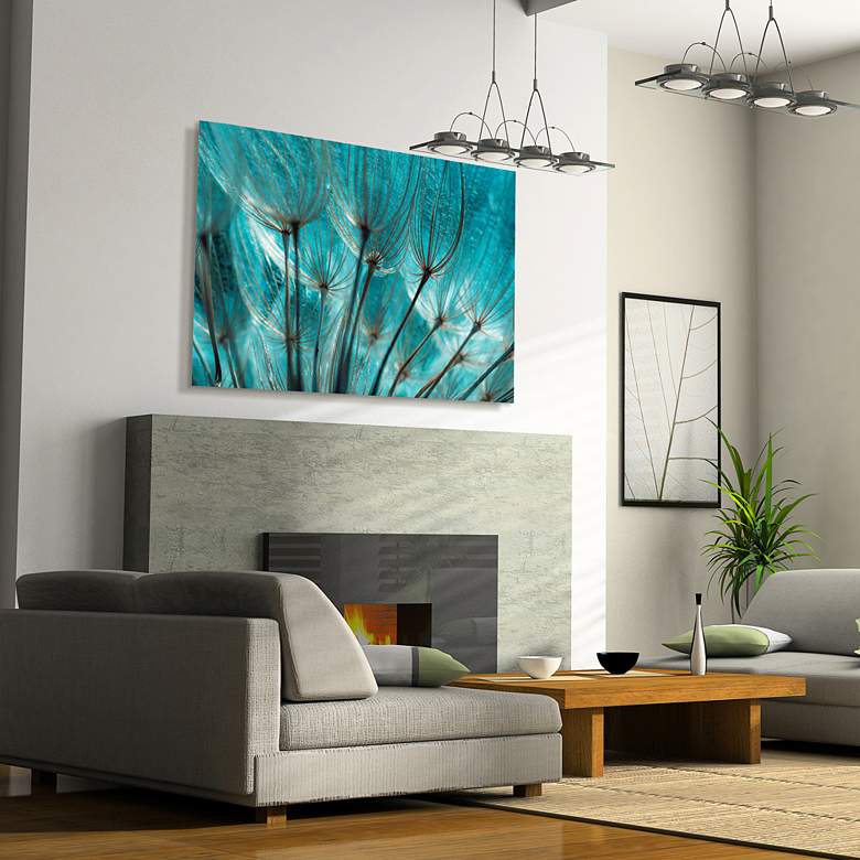 Image 1 Dandelion 48"W Free Floating Tempered Glass Graphic Wall Art in scene