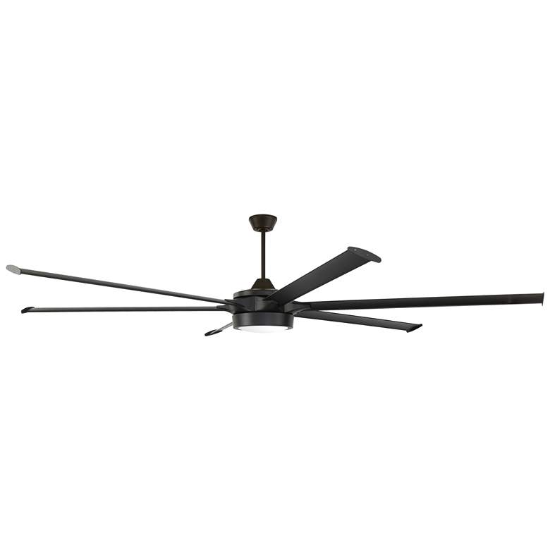 Image 1 102 inch Craftmade Prost Flat Black Outdoor Smart LED Large Ceiling Fan