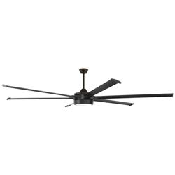 102&quot; Craftmade Prost Flat Black Outdoor Smart LED Large Ceiling Fan