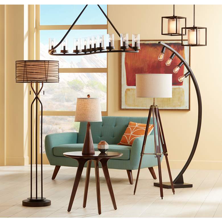Image 1 360 Lighting Fraiser 23.5" High Tapered Faux Wood Modern Table Lamp in scene