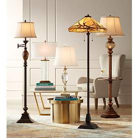 Image1 of Kathy Ireland 65" High Night Light Glass Tray Table Floor Lamp in scene