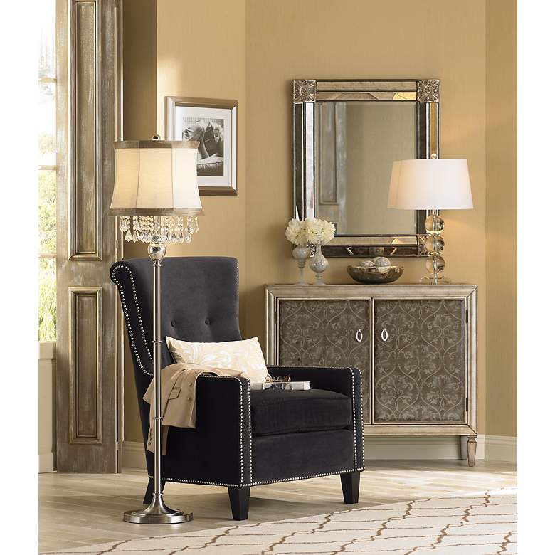Image 1 360 Lighting Mersenne 26" Crystal Globe Column Table Lamp in scene