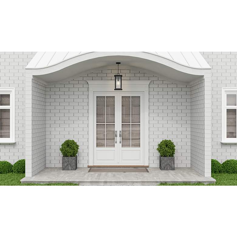 Image 1 Quoizel Moira 17 1/2" High Earth Black Outdoor Hanging Light in scene