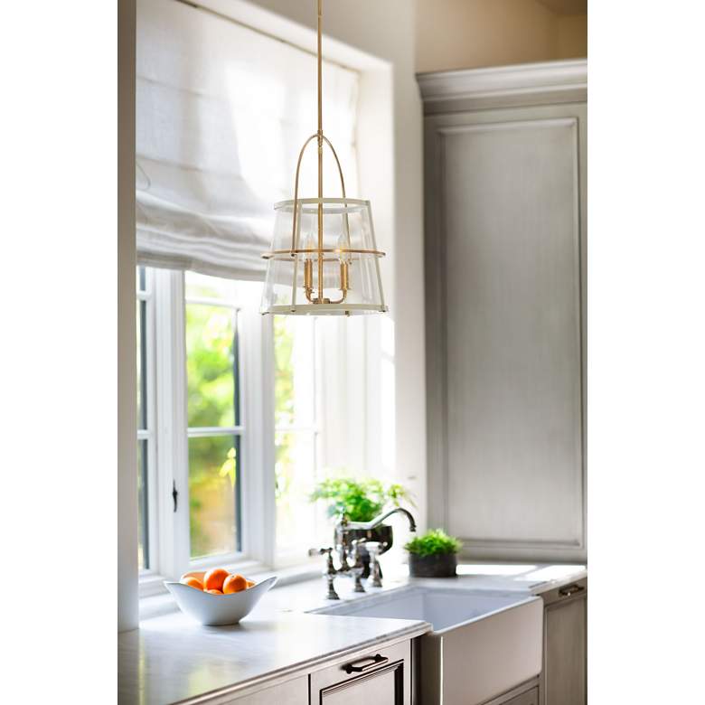 Image 1 Hinkley Tournon 15" Wide Heritage Brass 3-Light Pendant in scene